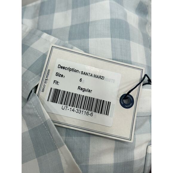 UNTUCKit Santa Marzi Shirt Womens Size 6 Blue Regular Fit Collar Button Down - Picture 7 of 8